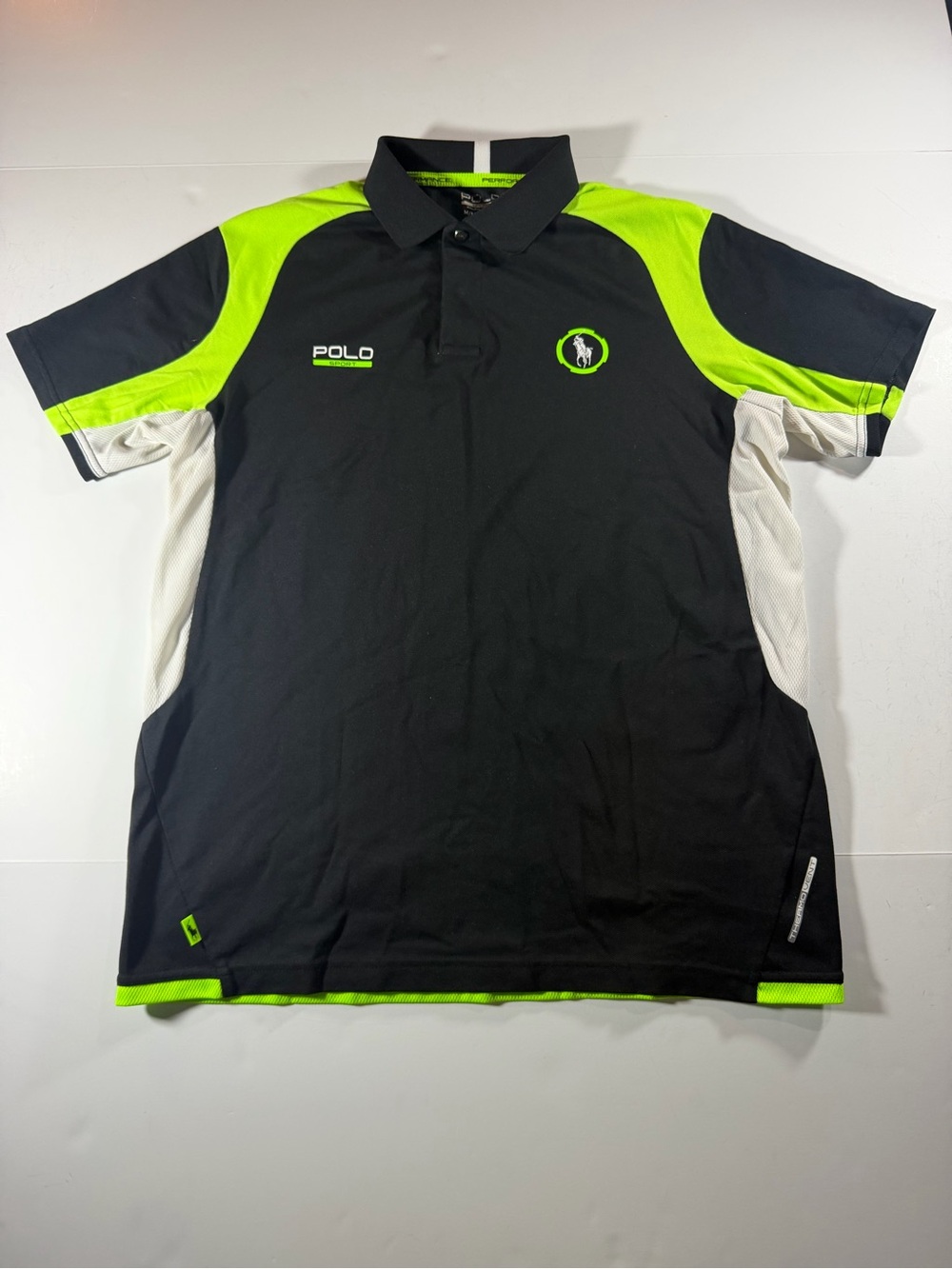Polo Sport Men’s Black & Neon Green Performance Polo